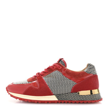 LOUIS VUITTON Epi Calf Hair Calfskin Run Away Sneakers 36.5 Rouge