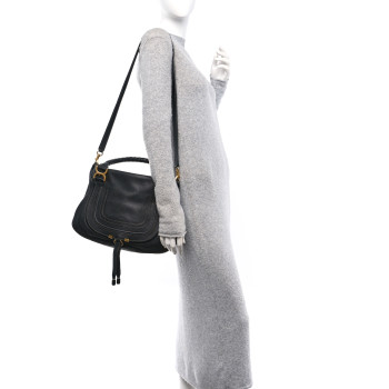 CHLOE Calfskin Medium Marcie Satchel Black