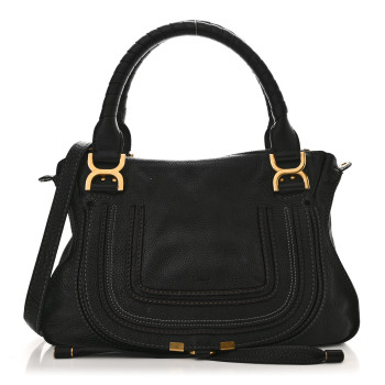 CHLOE Calfskin Medium Marcie Satchel Black