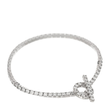 HERMES 18K White Gold Diamond Finesse Link Bracelet XS