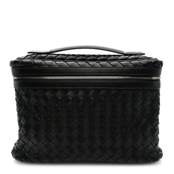 BOTTEGA VENETA Calfskin Intrecciato Document Holder Black