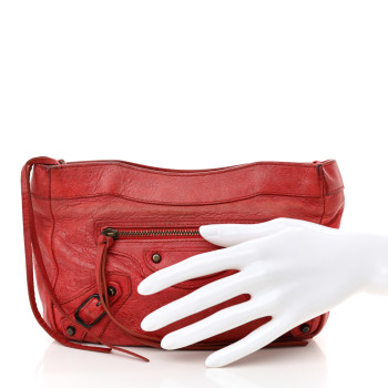 BALENCIAGA Chevre Classic Hardware Porte Toilette Makeup Clutch  Rouge Coquelicot