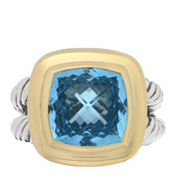 DAVID YURMAN Sterling Silver 18K Yellow Gold Blue Topaz 11mm Albion Ring 54 7 DAVID YURMAN Sterling Silver 18K Yellow Gold Blue Topaz 11mm Albion Ring 54 7