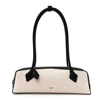 ALAIA Canvas Nubuck Medium Le Teckel Bag Black ALAIA Canvas Nubuck Medium Le Teckel Bag Black