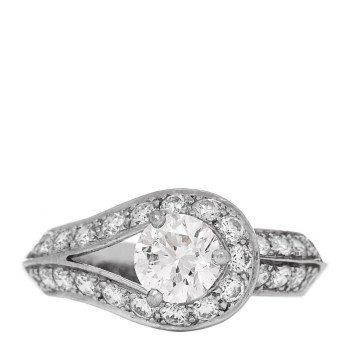 VAN CLEEF & ARPELS Platinum Diamond .70ct Couture Solitaire Ring 48 4.5