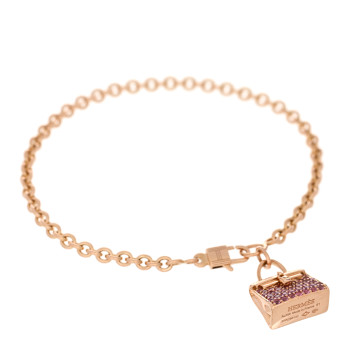 HERMES 18K Rose Gold Pink Sapphire Kelly Amulettes Bracelet ST