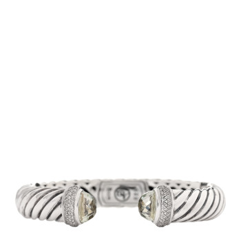 DAVID YURMAN Sterling Silver Prasiolite Diamond 10mm Sculpted Cable Bracelet DAVID YURMAN Sterling Silver Prasiolite Diamond 10mm Sculpted Cable Bracelet