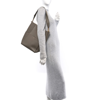 CELINE Soft Grained Calfskin Sangle Bucket Bag Taupe