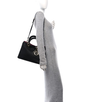 CHRISTIAN DIOR Bullcalf Medium Diorissimo Tote Black Rose Indien CHRISTIAN DIOR Bullcalf Medium Diorissimo Tote Black Rose Indien