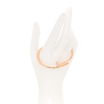CARTIER 18K Pink Gold Diamond Juste Un Clou Bracelet 17 CARTIER 18K Pink Gold Diamond Juste Un Clou Bracelet 17