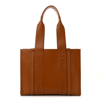CHLOE Calfskin Medium Woody Tote Caramel