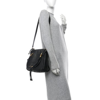 CHLOE Calfskin Medium Marcie Satchel Black