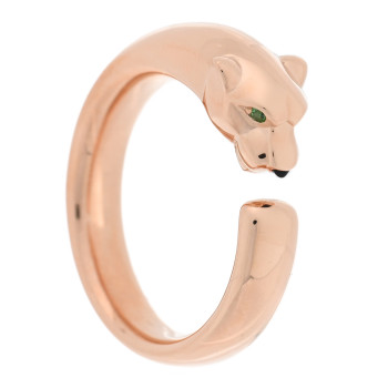 CARTIER 18K Pink Gold Tsavorite Onyx Panthere De Cartier Ring 52 6 CARTIER 18K Pink Gold Tsavorite Onyx Panthere De Cartier Ring 52 6