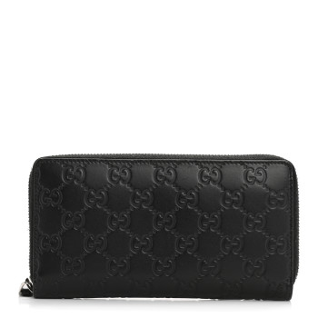 GUCCI Guccissima Signature Zip Around Wallet Black