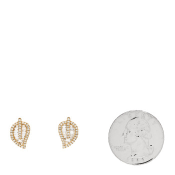 ANITA KO 18K Yellow Gold Diamond Small Palm Leaf Stud Earrings