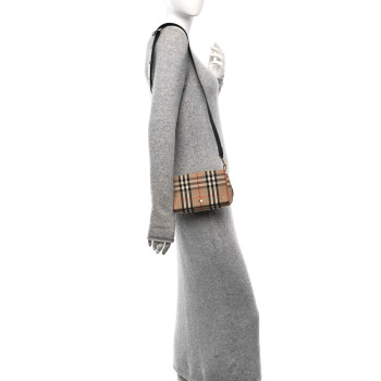 BURBERRY Vintage Check Hackberry Crossbody Bag Archive Beige Black