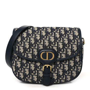 CHRISTIAN DIOR Oblique Medium Bobby Flap Blue CHRISTIAN DIOR Oblique Medium Bobby Flap Blue