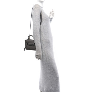 CELINE Grained Calfskin Pico Belt Bag Grey