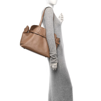 BURBERRY Soft Smooth Calfskin Medium Tote Limestone