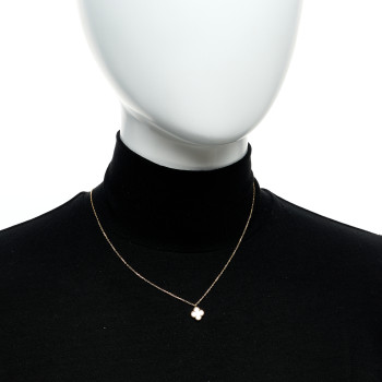 VAN CLEEF & ARPELS 18K Yellow Gold Mother of Pearl Sweet Alhambra Pendant Necklace