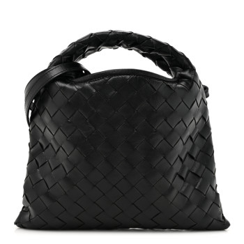 BOTTEGA VENETA Calfskin Intrecciato Mini Hop Black