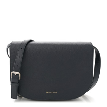 BALENCIAGA Signature Grained Calfskin Logo S Ville Day Bag Bleu Tempete Jaune