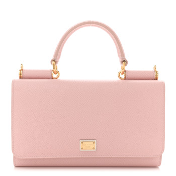 DOLCE & GABBANA Dauphine Gloss Chain Strap Phone Bag Cipria