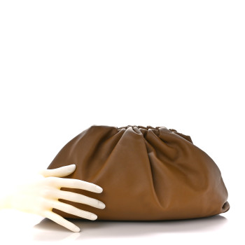 BOTTEGA VENETA Smooth Butter Calf The Pouch Oversized Clutch Teak