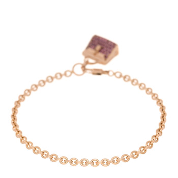 HERMES 18K Rose Gold Pink Sapphire Kelly Amulettes Bracelet ST