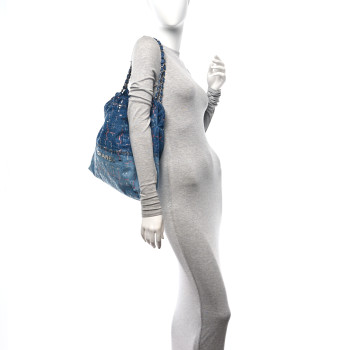 CHANEL Denim Sequin Chanel 22 Blue
