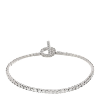 HERMES 18K White Gold Diamond Finesse Link Bracelet XS
