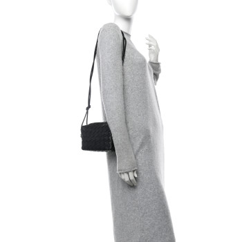 BOTTEGA VENETA Nappa Intrecciato Mini Loop Camera Bag Black