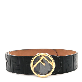 FENDI Calfskin F is Fendi FF 1974 Embossed Belt 75 30 Black