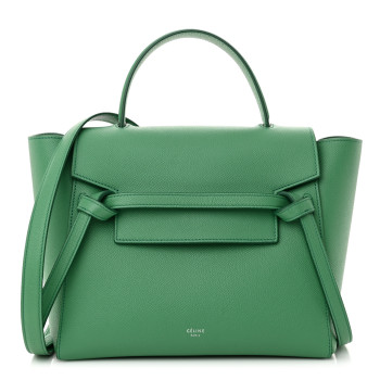 CELINE Grained Calfskin Micro Belt Bag Pop Green