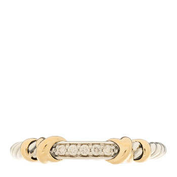 DAVID YURMAN Sterling Silver 18K Yellow Gold Diamond Petite Helena Wrap Ring 53 6.25 DAVID YURMAN Sterling Silver 18K Yellow Gold Diamond Petite Helena Wrap Ring 53 6.25