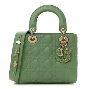 CHRISTIAN DIOR Lambskin Cannage Small My ABCDior Lady Dior Green CHRISTIAN DIOR Lambskin Cannage Small My ABCDior Lady Dior Green