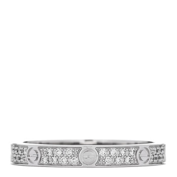 CARTIER 18K White Gold Diamond 2.6mm LOVE Paved Band Ring 51 5.75 CARTIER 18K White Gold Diamond 2.6mm LOVE Paved Band Ring 51 5.75