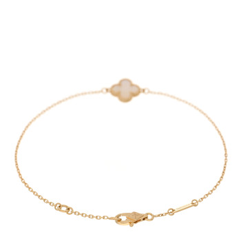 VAN CLEEF & ARPELS 18K Yellow Gold Mother of Pearl Sweet Alhambra Bracelet