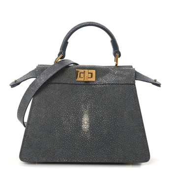 FENDI Stingray Shiny Nappa Petite Peekaboo I SEE U Satchel Mirto