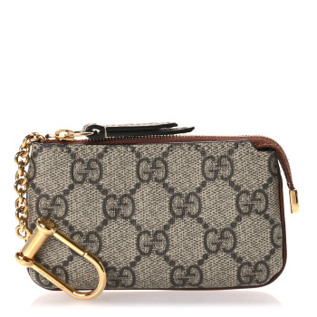 GUCCI GG Supreme Monogram Key Case  Beige Ebony Cuir