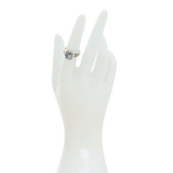 DAVID YURMAN Sterling Silver Diamond Hematite 10mm Petite Wheaton Ring 51 5.75 DAVID YURMAN Sterling Silver Diamond Hematite 10mm Petite Wheaton Ring 51 5.75