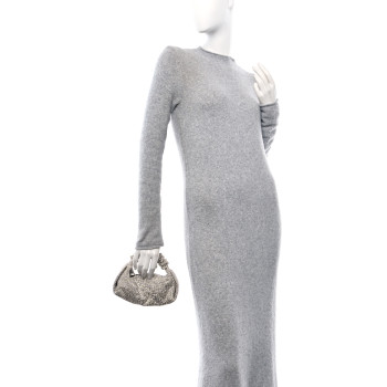 ALEXANDER WANG Mesh Crystal Rhinestone Mini Scrunchie Clutch Black Silver