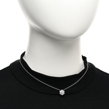 VAN CLEEF & ARPELS Platinum Diamond Fleurette Pendant Necklace