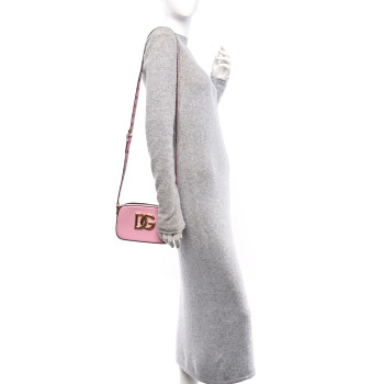 DOLCE & GABBANA DOLCE GABBANA Calfskin Hot Stuff DG Logo 3.5 Crossbody Bag Baby Pink