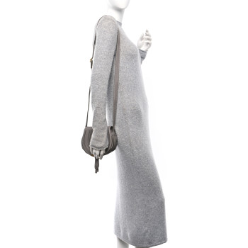 CHLOE Calfskin Mini Marcie Round Crossbody Bag Cashmere Grey