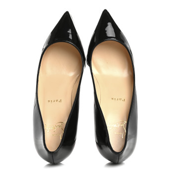 CHRISTIAN LOUBOUTIN Patent Pigalle Follies 85 Pumps 37 Black