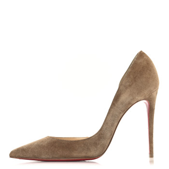 CHRISTIAN LOUBOUTIN Veau Velour Iriza 100 Pumps 37.5 Cappucino
