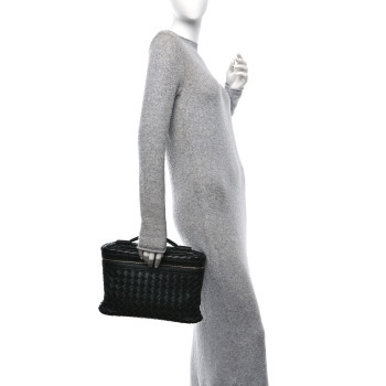 BOTTEGA VENETA Calfskin Intrecciato Document Holder Black