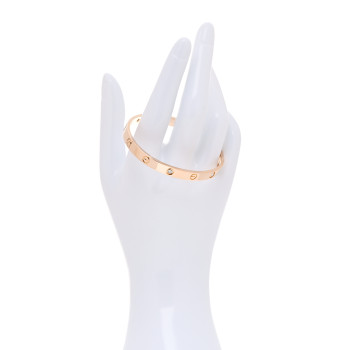 CARTIER 18K Pink Gold 4 Diamond LOVE Bracelet 18 CARTIER 18K Pink Gold 4 Diamond LOVE Bracelet 18