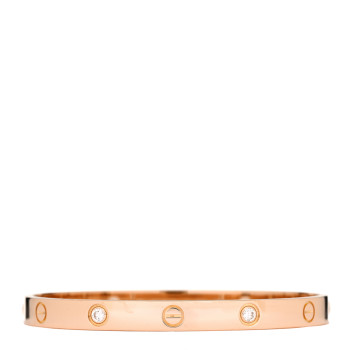 CARTIER 18K Pink Gold 4 Diamond LOVE Bracelet 18 CARTIER 18K Pink Gold 4 Diamond LOVE Bracelet 18